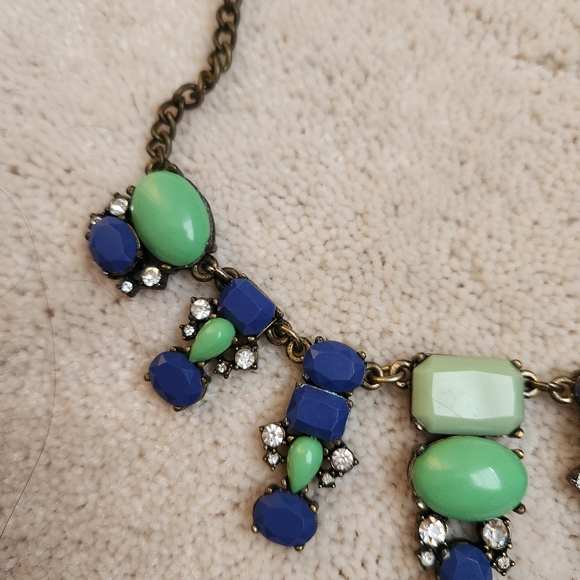 J Crew Blue & Green Cabachon Nacklace - Picture 2 of 4